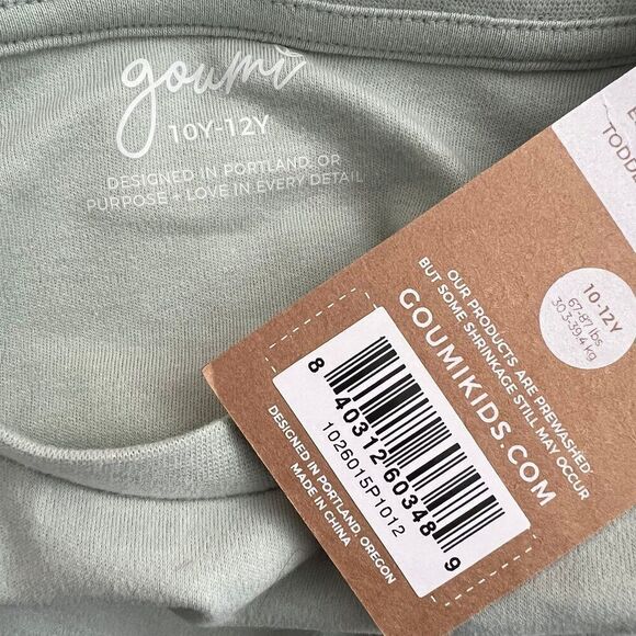 NWT Goumi Kids Swell Tee SZ 10-12Y Youth Large Oversized Top Blue Bamboo Organic - Picture 2 of 3